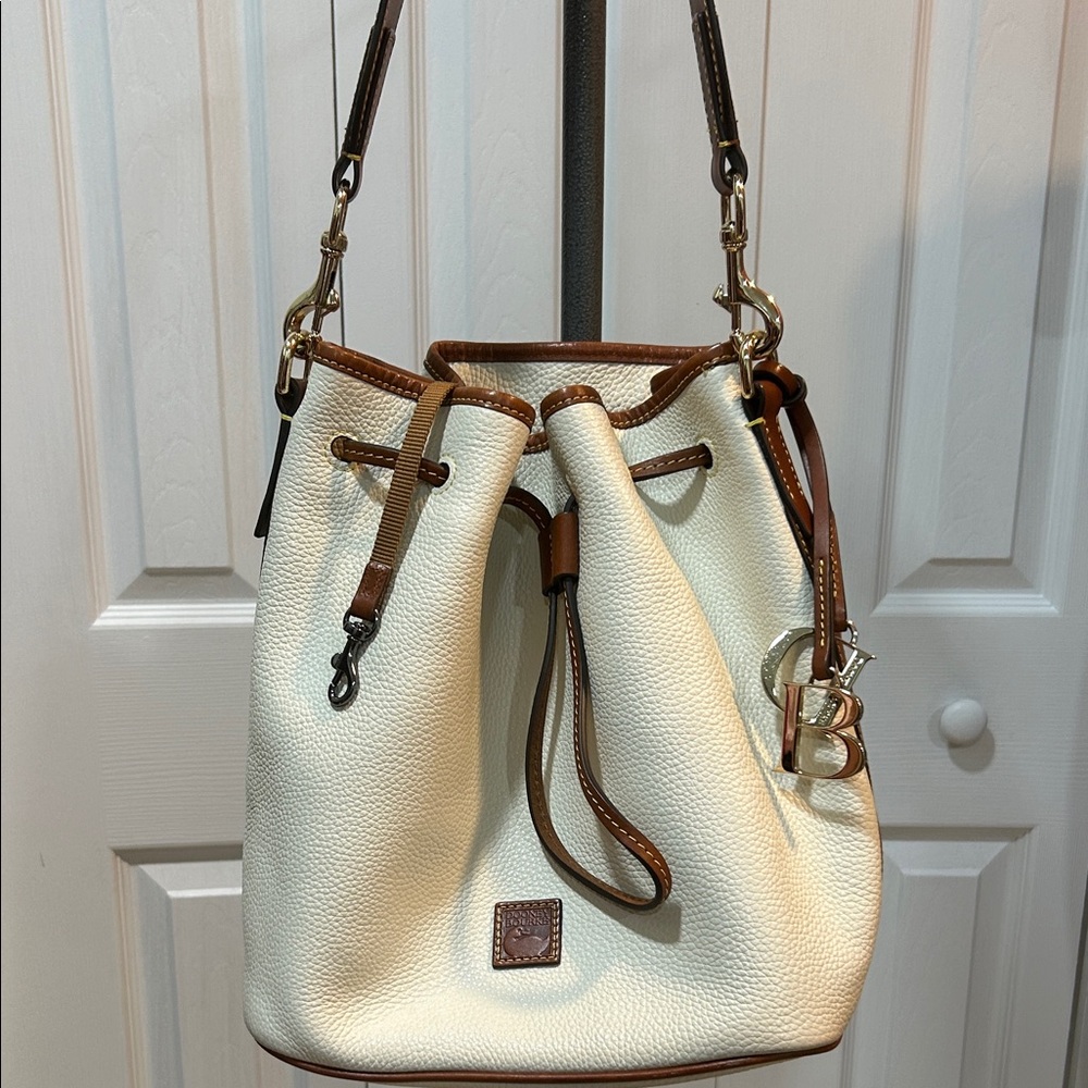 Dooney & Bourke Cream and Brown Shoulder Bag